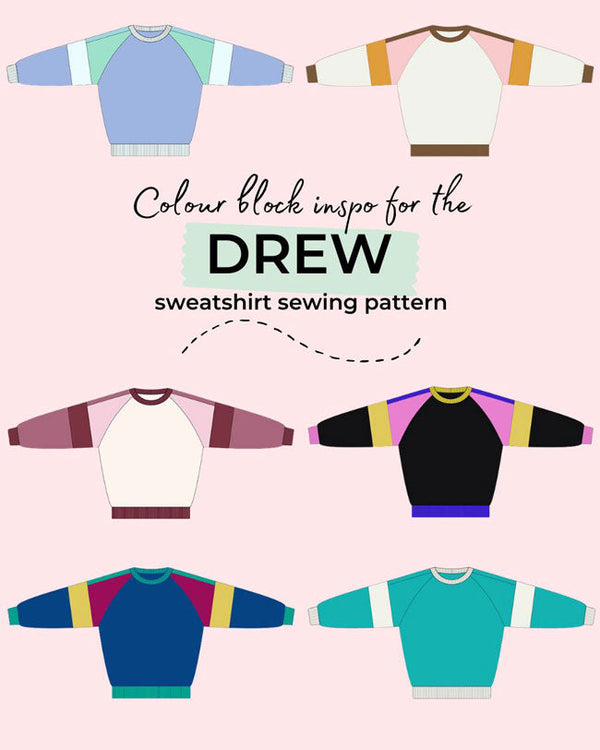 Designing a Colour Block Drew Sweatshirt (free colouring sheet!)