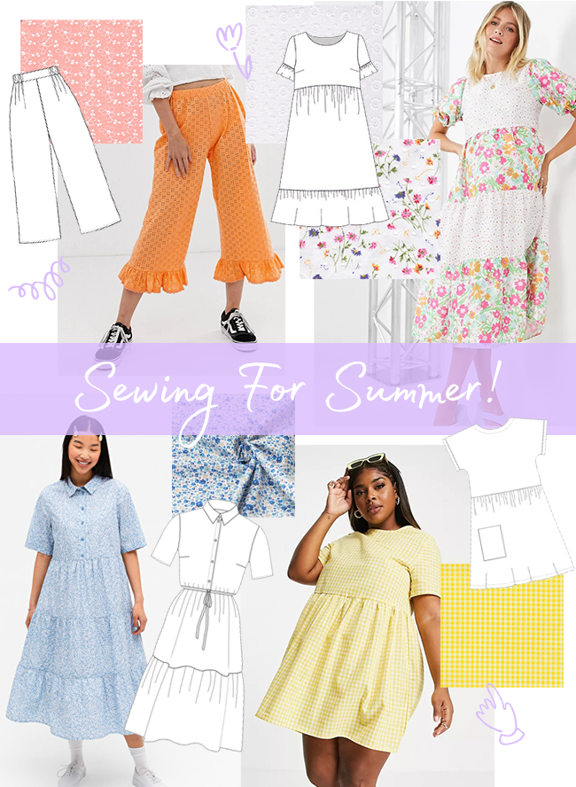 summer dress sewing pattern Vintage 1940s Women's Summer Dress with Bow Sewing Pattern, B32