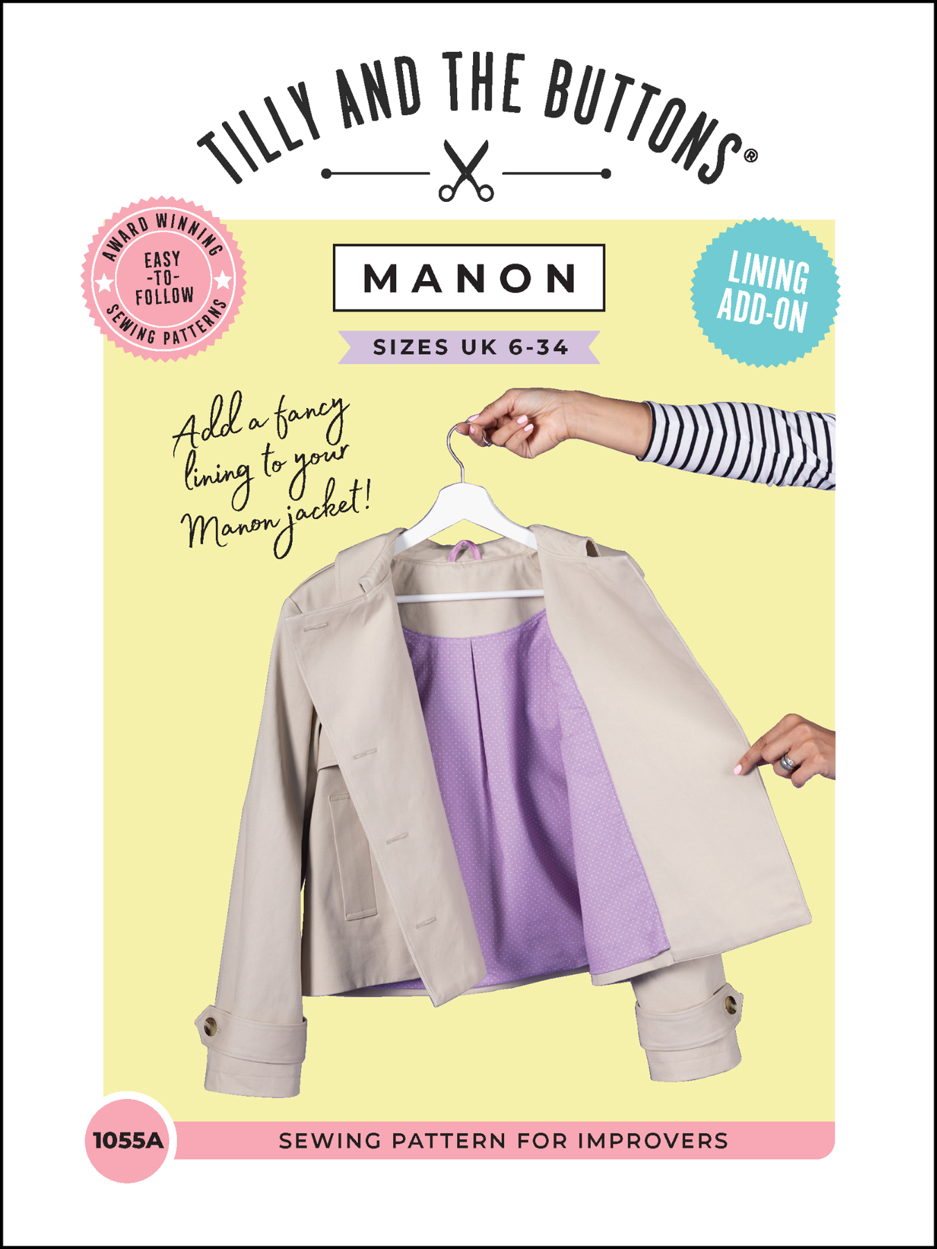Projector Jacket Pattern Manon Jacket Lining Add-On Sewing Pattern | Tilly and the Buttons