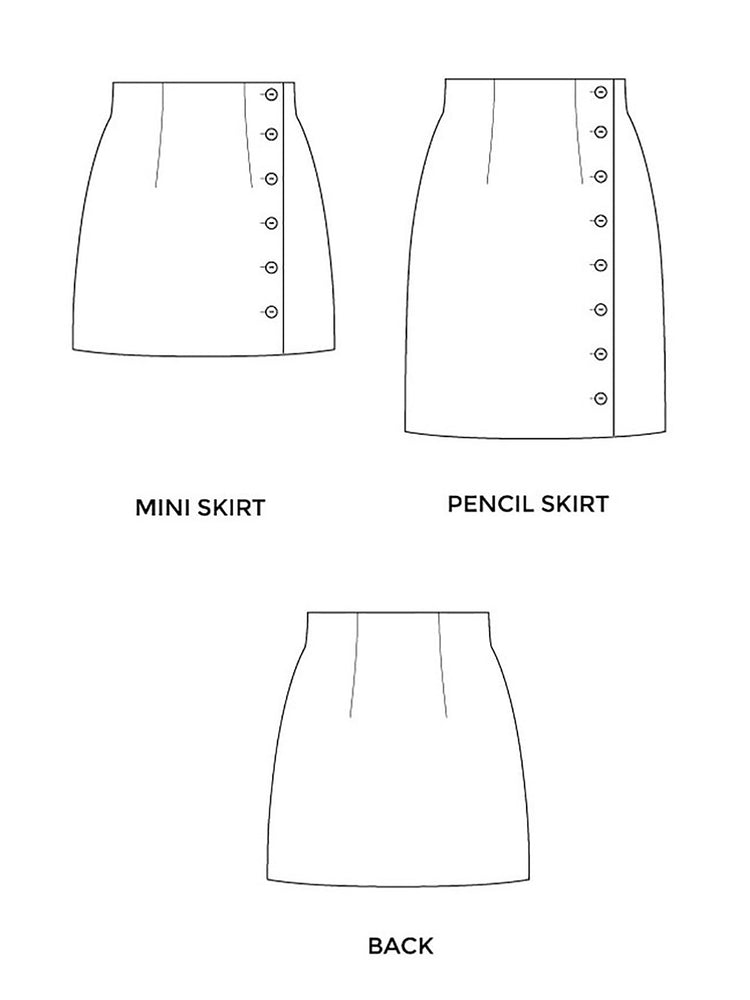 mini skirt dress pattern Arielle Skirt PDF Sewing Pattern