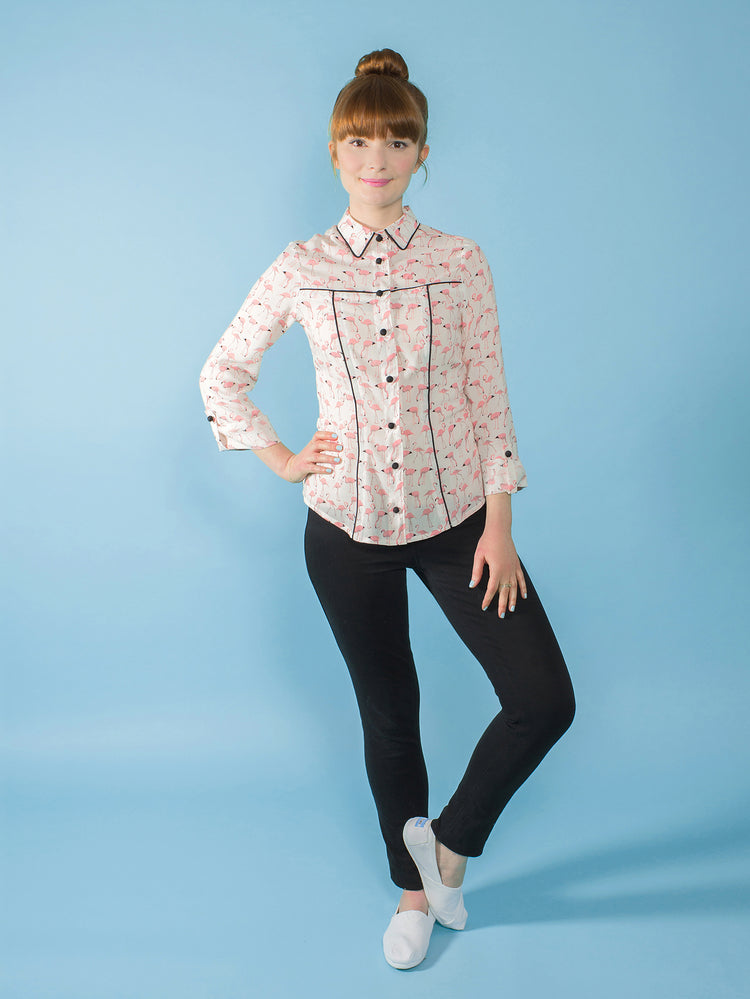 button up shirt dress pattern Rosa Shirt + Shirt Dress PDF Sewing Pattern