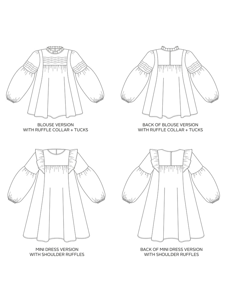 Marnie Blouse + Mini Dress Sewing Pattern | Tilly and the Buttons